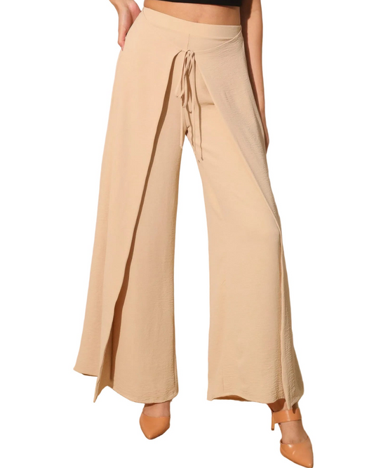 Matte Crepe Overlap Pants