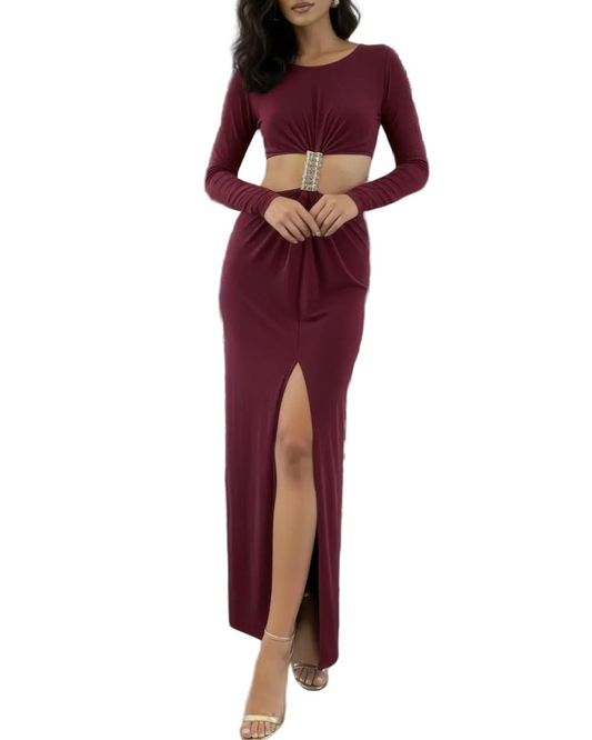Long Sleeve Mockneck Maxi Dress - 3 color options