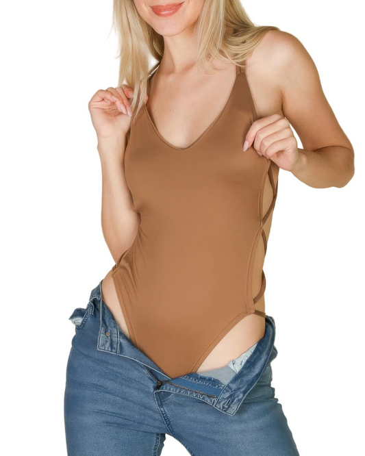 Crisscross Back Bodysuit - 10 color options