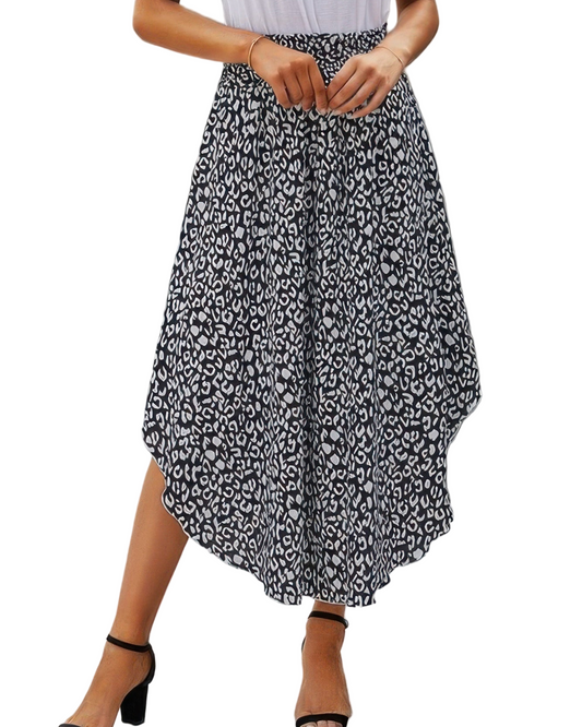 Asymmetrical Flared Skirt - 4 color options