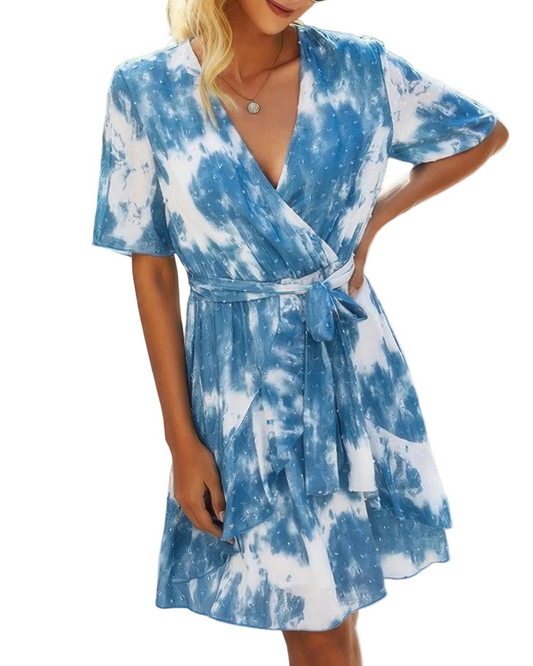 Tie Dye Wrap Dress - 2 color options